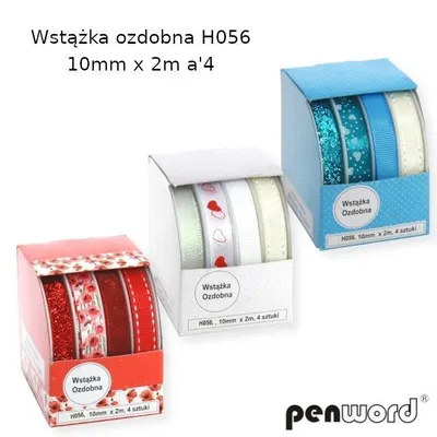 Zdjęcie produktu dla Wstążka ozdobna 10mmx2m 4szt (12kpl)