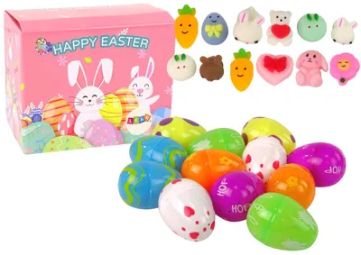 Produktbild von Ostereier-Squishy-Kaninchen-Spielzeugpaket, 12 Stück