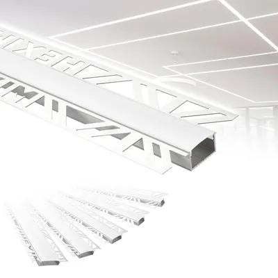 Produktbild von HEXIM LED Trockenbauprofil 2m Aluminium Profil Unterputz Lichtleiste für LED-Streifen inkl. Abdeckung