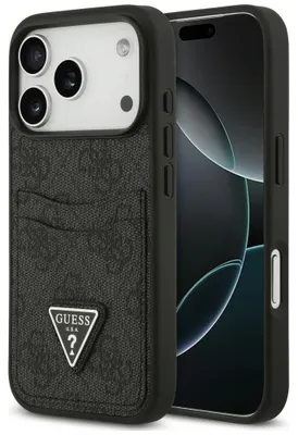 Immagine prodotto di Custodia Guess 4G Dual SIM a forma di triangolo, compatibile con Apple iPhone 18 Pro / 17 Pro, colore nero