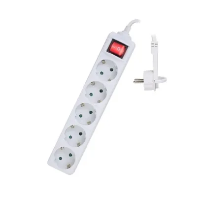 Obrázek produktu pro Ewent EW3955, 1,5 m, Vnitřní, Typ F, Type F (CEE 7/4), Bílá, 5 AC zásuvky / AC zásuvek