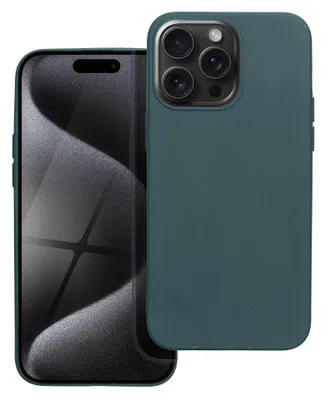 A dark green phone case is shown next to a smartphone.