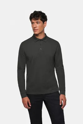 Produktbild von HAKRO MIKRALINAR® Longsleeve-Polo 815 karbongrau, XS