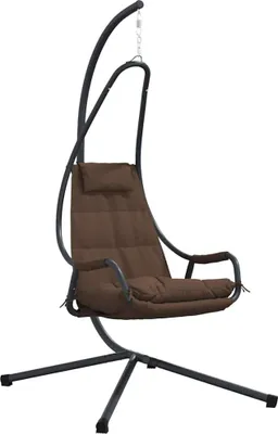 Obrázok produktu pre vidaXL Závesné kreslo vajíčko kávovo hnedé 94 x 107 x 196,5 cm oceľ