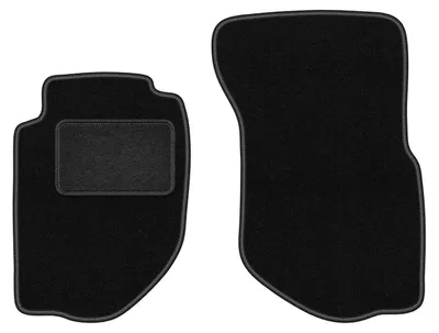 Produktbild von Velours-Fußmatten Vorne passend für Volvo 940 / 960 (Limousine, Kombi, Bj. 1991-1998) –  schwarz, passgenau, mit Befestigungen set 2 Stk. - STANDARD