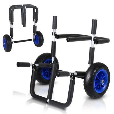 Image de Chariot de transport pour SUP, chariot pour planches de surf, remorque pour bateau, chariot pour bateau avec sangle de fixation pour 2 planches de surf SUP (Stand Up Paddle)