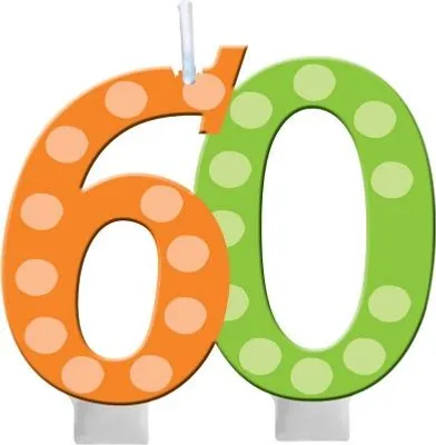 Produktbild von 60. Geburtstag Pünktchen Kerze