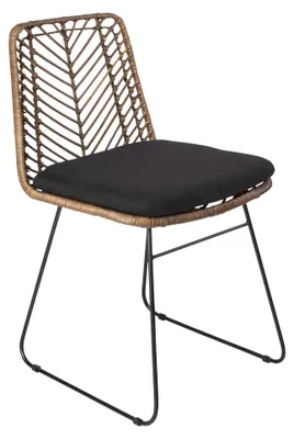 Produktbild von Esszimmerstuhl Rattanstuhl Farbe braun inkl. Sitzkissen KAIRO
