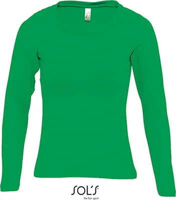 Produktbild von SOLs 11425 | Womens Long Sleeves-T Majestic Damen T-Shirt - Farbe: Kelly Green - Größe: L