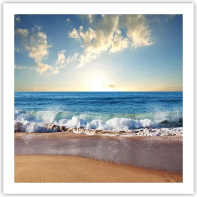 Produktbild von Poster - Poster ohne Rahmen - Meer Ufer Wasser - 60x60 cm - Wand Bild - Wanddeko - Wandbilder - Kunstposter - Wandposter - Bilder - Kunstdruck - Wanddekoration - Wandbild - P2XAC60x60-3551