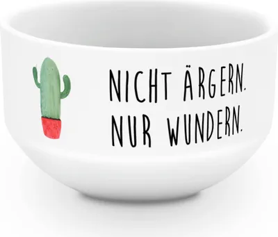 Produktbild von Mr. & Mrs. Panda Schüssel Kaktus Wut - Weiß - Geschenk, Kollegin, Obstschale, Müslischale, Büro, Kollege, schale, Chefin, dessertschale, Kakteen, Müsli