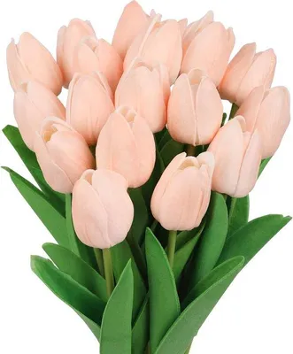 Produktbild von Unyqoos® 12er Set Kunsttulpen aus Latex-Schaum, rosa, ca. 35 cm, mit biegsamen Einzelstielen – realistische Tulpen für DIY-Brautsträuße, Valentinstag, Muttertag & Wohndeko