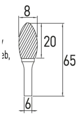 Obrázek produktu pro HOGERT HT6D597 Plamenicový stopkový fréz 8x20mm karbid wolframu