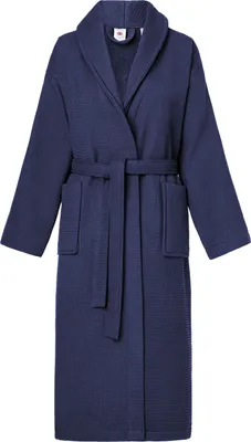 Produktbild von Ladeheid Damen Frottee Bademantel aus 100% Baumwolle Waffelpiqué LA40-227 (Dunkelblau (D12), S)