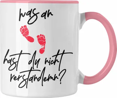 Produktbild von Trendation - Was Anm Verstehst Du Nicht Tasse Schwangerschaft Verkünden Ich Bin Schwanger Geschenkidee Baby Bekommen 2023 (Rosa)