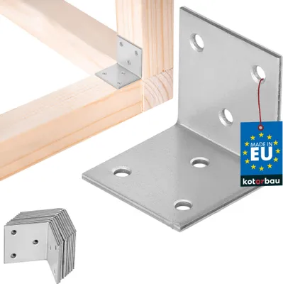 Obrázek produktu pro KOTARBAU® 12 ks. Úhelníková spojka 40 x 40 x 40 mm pozinkovaná ocel stříbrná těžký úhelníková spojka nosníku nábytek úhelníková spojka dřevo úhelníková spojka police úhelníková spojka kov stabilní odolný ocelový úhelník