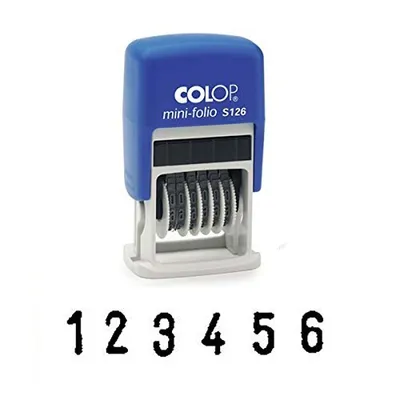 Produktbild von Nummernstempel Printer S 126 Mini-Folio Ziffernstempel Nummerierungsstempel Mini Dater mit 6 Ziffernbändern Druck 19 x 4 mm