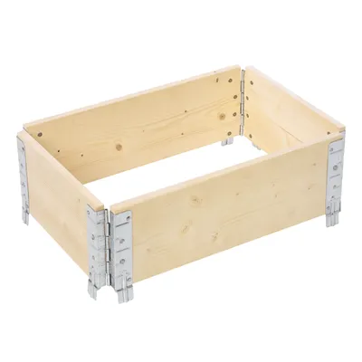 Produktbild von Garronda Holzaufsatzrahmen für Palette Aufbewahrungskiste aus Holz Hochbeete Holzkiste Natural 60/40
