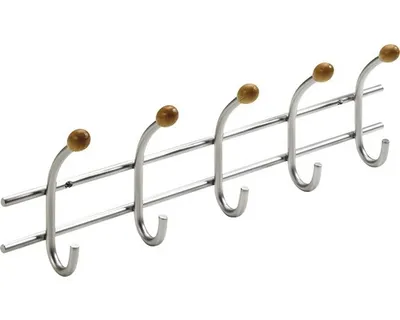 Produktbild von Hettich Garderobenleiste 5 Haken 43,0 x 13,5 x 6,5 cm silber