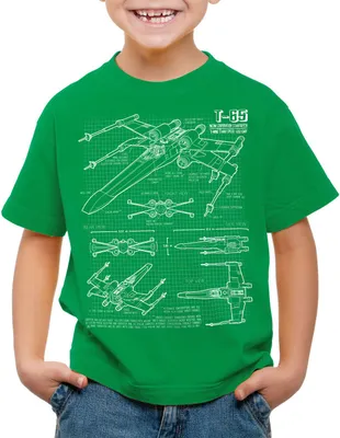 Produktbild von style3 X-Wing Kinder T-Shirt blaupause t-65