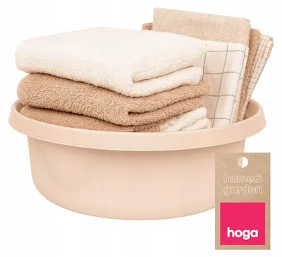 Produktbild von Hoga Runde Kunststoffschüssel 4L Beige für Lebensmittel & Haushalt