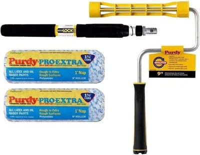 Productafbeelding van Complete Verfroller Set met 9 Rollers en Verlengstang