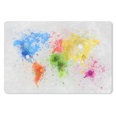 Produktbild von MuchoWow® Mauspad Mousepad Weltkarte - Abstrakt - Malen - Kinder - Jungen - Mädchen 27x18 cm - Mousepads - Maus Mat - Pad - Mausunterlage - Büroartikel - Desk Matten