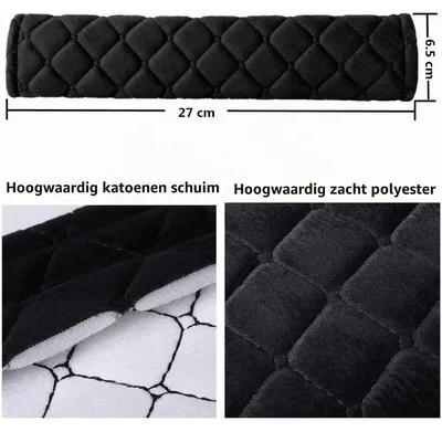 Productafbeelding van Gordelkussen - Gordelbeschermer - Set van 2 - Wasbaar - Klittenband