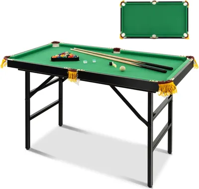 Produktbild von GOPLUS klappbarer Billardtisch, Snookertisch mit Zubehör, Tischspiel mit 16 Kugeln, 2 Queues, 2 Kreiden, Bürste und Dreieck, für Kinder & Erwachsene