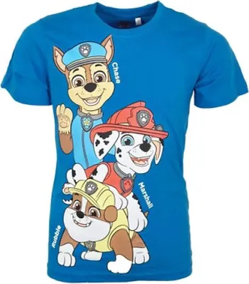 Produktbild von Paw Patrol Chase Rubble Kinder Jungen kurzarm T-Shirt Shirt – Blau / 92