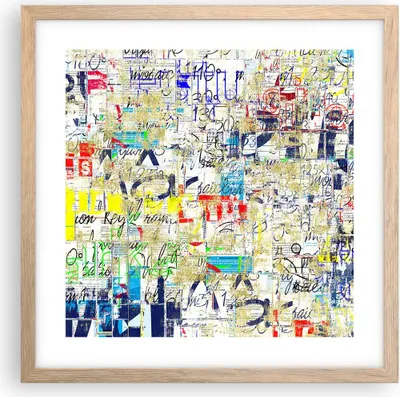 Produktbild von Gerahmtes Poster - Rahmen in heller Eiche - Straße Graffiti Wand Wandmalerei - 40x40 cm - Wand Bild - Wanddeko - Wandbilder - Wandposter - Bilderrahmen - Bilder - Kunstdruck - P2NAC40x40-2907