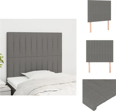Produktbild von vidaXL Kopfteile 2 Stk. Dunkelgrau 100x5x78/88 cm Stoff -  Kopf- & Fußenden