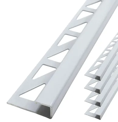 Produktbild von Dalsys 5x Fliesenschiene Eckprofil 2,5m x 8mm Weiß Aluminium eloxiert Quadratprofil Fliesenprofil Abschlussleiste Kantenprofil Eckschutzschiene Wand Boden Fliesenabschlussprofil