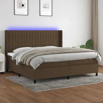 Produktbild von Maison Exclusive - Boxspringbett mit Matratze & LED Dunkelbraun 200x200 cm Stoff