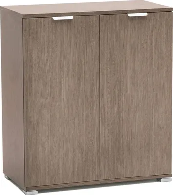Immagine prodotto di Milani Home - armadietto 2 ante 75 x 38 x 85 cm, rovere grigio, truciolare bilaminato, mobile contenitore bagno cucina soggiorno