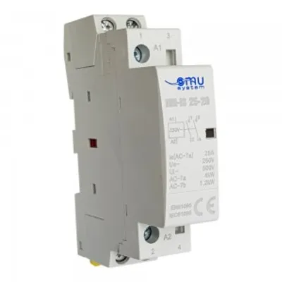 Zdjęcie produktu dla Modułowy stycznik mocy Stycznik 25A 1.2kW 230V AC 2NO 35mm Montaż DIN XBS