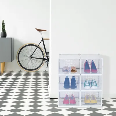Obrázok produktu pre Priehľadné úložné boxy na topánky, sada 6 kusov