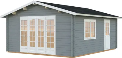 Produktbild von Gartenhaus Palmako Irene 23,9 m² inkl. Fußboden 514 x 598 cm hellgrau-weiß