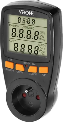 Zdjęcie produktu dla Dwutaryfowy watomierz Kalkulator energii czarny Orno EM-1/B