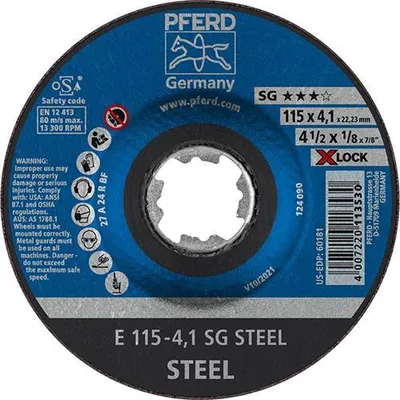 Produktbild von PFERD E 115-4,1 SG STEEL/X-LOCK, Metall, 13300 RPM, 11,5 cm, 10 Stück(e)