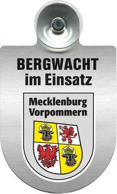 Produktbild von Einsatzschild mit Saugnapf - Bergwacht im Einsatz - incl. Regionenwappen nach Wahl 393807 Color - Region Mecklenburg-Vorpommern