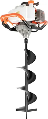 Productafbeelding van 2-takt aardeboor, benzine, 71 cm, 2,3 kW, 3 boren 100-200 mm | 2-takt motor, 3 stalen boren 100/150/200 mm, verlengstuk van 30,5 cm, geschikt voor omheiningen, plantgaten en bodemonderzoek