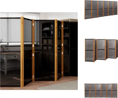 Produktbild von vidaXL 6-tlg. Raumteiler Schwarz 420x180 cm -  Raumteiler