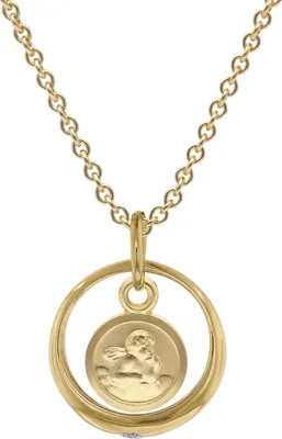 trendor 15994 Taufring mit Amor Gold 333/8K an goldplattierter Silberkette 1
