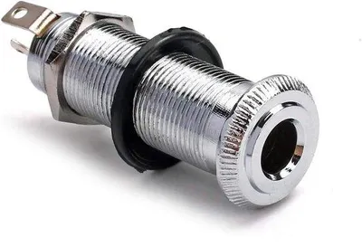 Zdjęcie produktu dla Wtyk 6,35 mm do gitary elektrycznej i basowej, chromowany