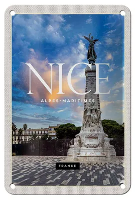 Produktbild von Blechschild Reise 12x18cm Nice Alpes-Maritimes Reiseziel Dekoration