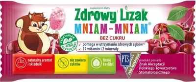 Productafbeelding van Gezonde lolly voor kinderen, met 12 vitamines, kersensmaak, verpakking met 1 stuk