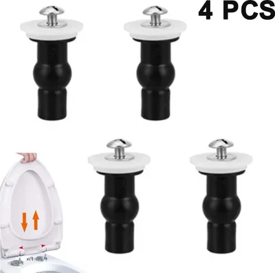 Produktbild von 4er-Pack WC-Sitzscharniere, Schrauben, WC-Sitzbefestigungen, Spreizgummis, Muttern, Schrauben, Montagezubehör, WC-Sitz-Ersatzteilset