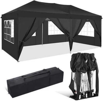 Image de Tente pliante - Tente pop-up - Tente de réception - Parasol - Auvent extérieur - 3,05 x 3,05 mètres