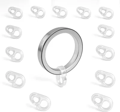 Immagine prodotto di Ganci trasparenti con anelli, confezione da 55 pezzi, diametro 7 mm, per tende a tenda